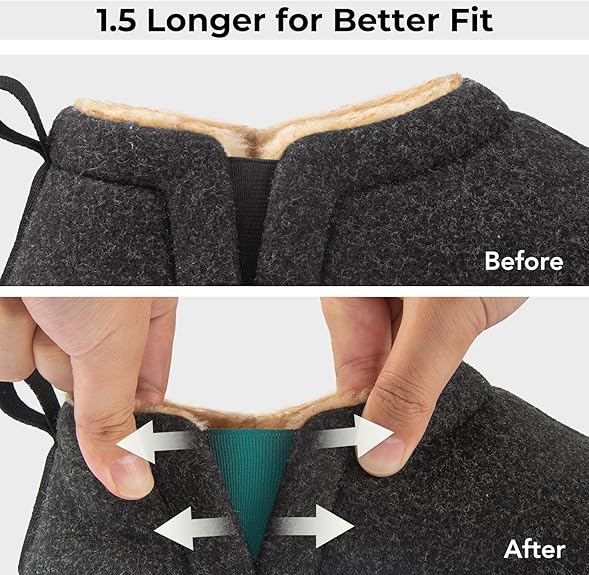 Snug Leaves Men’s Wool Felt Slippers – Elastic, Warm, Comfy - Men's shoes - British D'sire