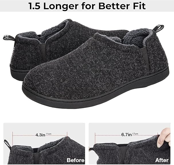 Snug Leaves Men’s Wool Felt Slippers – Elastic, Warm, Comfy - Men's shoes - British D'sire