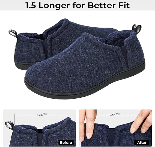 Snug Leaves Men’s Wool Felt Slippers – Elastic, Warm, Comfy - Men's shoes - British D'sire