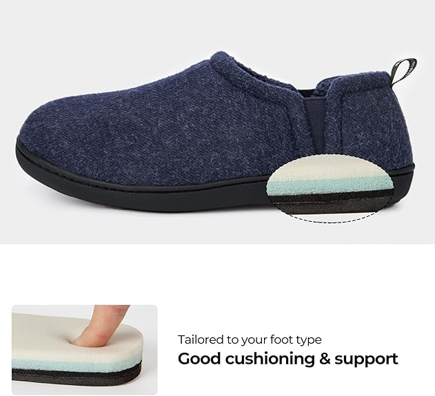 Snug Leaves Men’s Wool Felt Slippers – Elastic, Warm, Comfy - Men's shoes - British D'sire