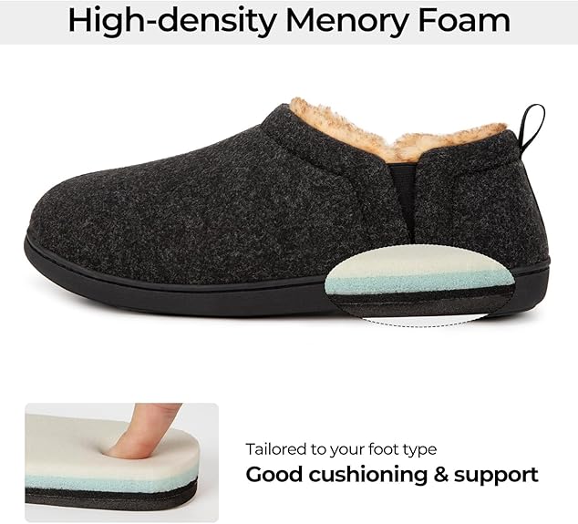 Snug Leaves Men’s Wool Felt Slippers – Elastic, Warm, Comfy - Men's shoes - British D'sire