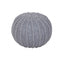 Cable Knit Round Pouffe Chunky Seat Decor Footstool Ottoman 100% Cotton Handmade - Silver