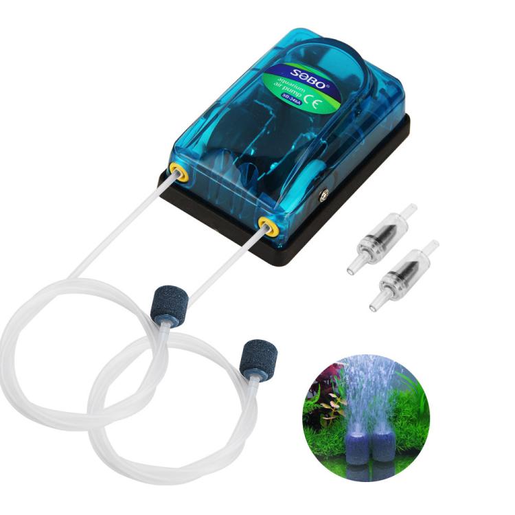SOBO SB - 348A 5W Double - hole 220 - 240V Transparent Ultra - Quiet Aquarium Air Pump - British D'sire