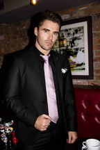 Soft Pink Herringbone Silk Tie - All Products - British D'sire