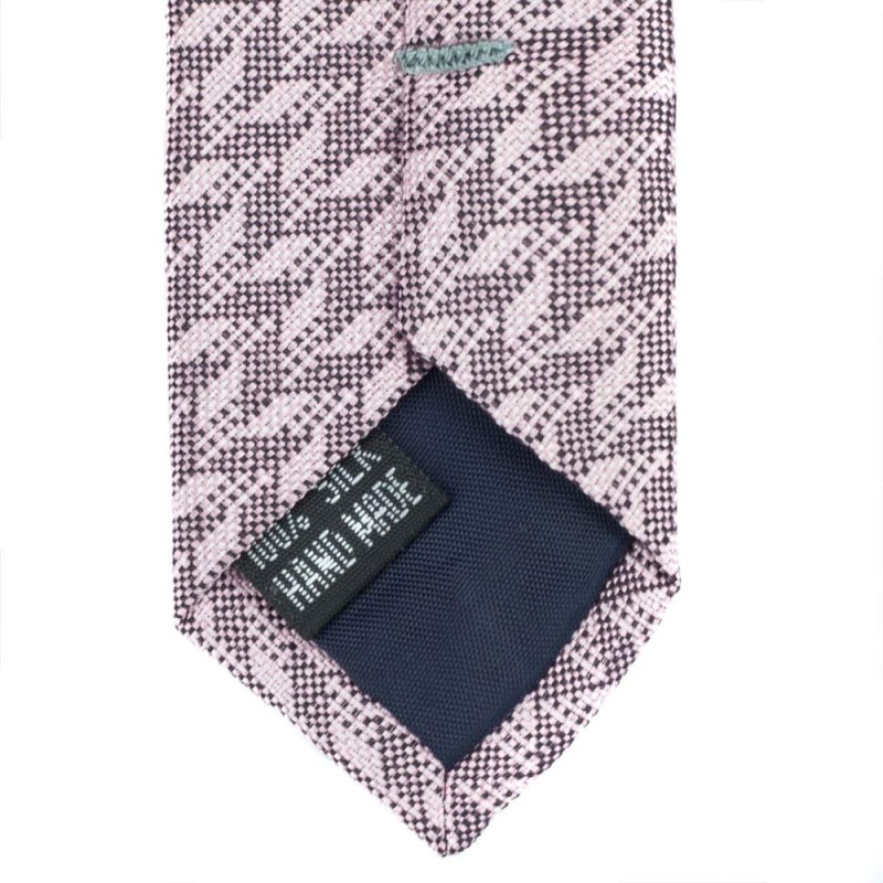 Soft Pink Herringbone Silk Tie - All Products - British D'sire