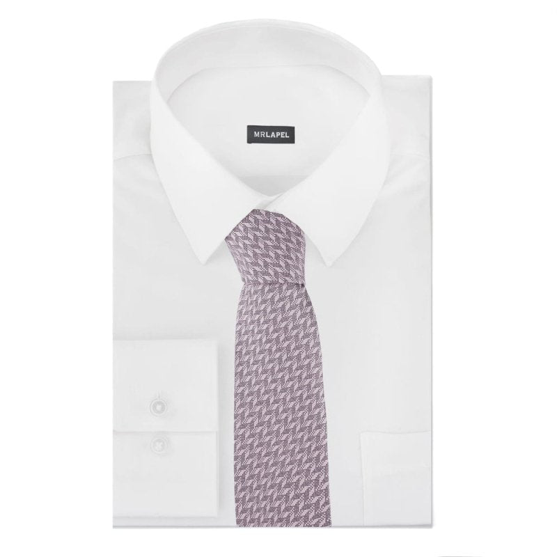 Soft Pink Herringbone Silk Tie - All Products - British D'sire