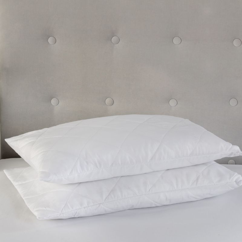 Soft Touch Quilted Waterproof Pillow Protector Pair Zippered Closing - British D'sire