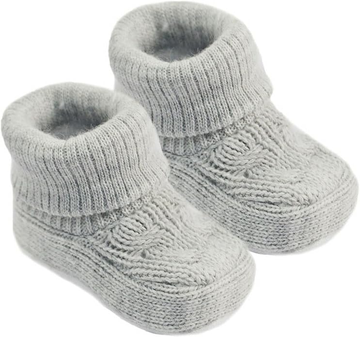 Soft Touch Royal Icon Newborn Baby Booties Baby Boys Girls Knitted Booties 1 Pair Plain Bootees NB - 3 Months 1118 - British D'sire
