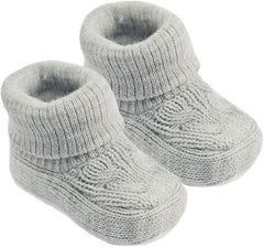 Soft Touch Royal Icon Newborn Baby Booties Baby Boys Girls Knitted Booties 1 Pair Plain Bootees NB - 3 Months 1118 - British D'sire