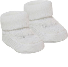 Soft Touch Royal Icon Newborn Baby Booties Baby Boys Girls Knitted Booties 1 Pair Plain Bootees NB - 3 Months 1118 - British D'sire
