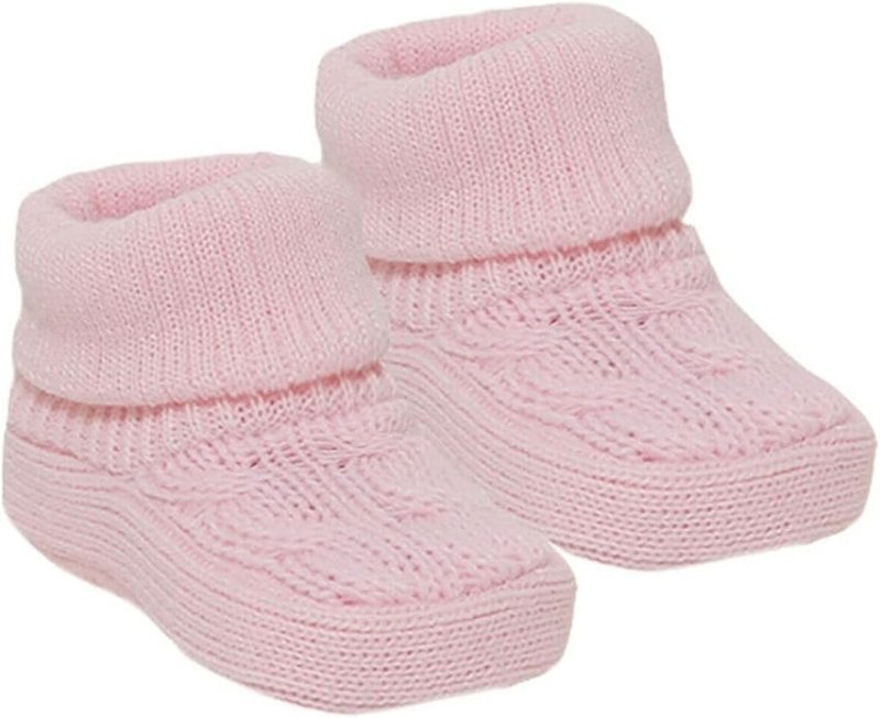 Soft Touch Royal Icon Newborn Baby Booties Baby Boys Girls Knitted Booties 1 Pair Plain Bootees NB-3 Months 1118 Secondary image