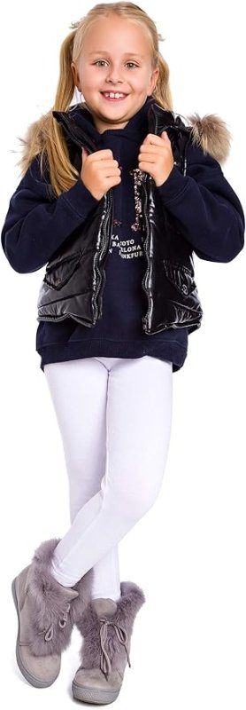 SOFTSAIL Fleece Lined Leggings Girls Children Cotton Kids Leggings Warm School Trousers Kids Fleece Lined Trousers Tights Thermal Pants for Girl Child Age 2 - 13 - Leggings - British D'sire Main image