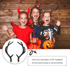 SOIMISS Costume Antlers Headband Halloween Costume Horns Fawn Horn Headband Cosplay Costume Headband for Men And Women (Black) - British D'sire