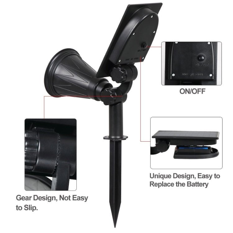 Solar Lights 2-in-1 Waterproof 4 LED Solar Spotlight Adjustable Wall Light Landscape Light Security Lighting Secondary image