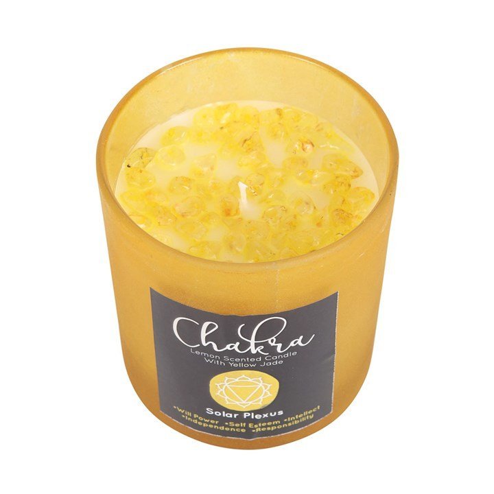 Solar Plexus Chakra Lemon Crystal Chip Candle - British D'sire Main image