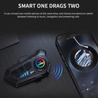 SOMAN Motorcycle Helmet Bluetooth Headset Stereo Voice Microphone, Style:M6 - Hard Mic - British D'sire