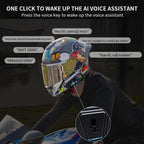 SOMAN Motorcycle Helmet Bluetooth Headset Stereo Voice Microphone, Style:M6 - Soft Mic - British D'sire