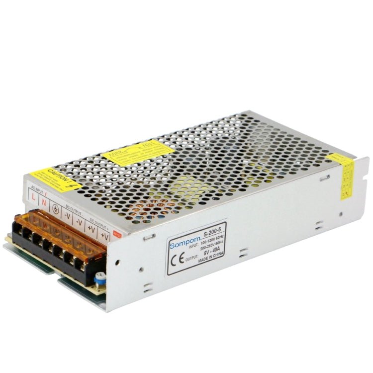 SOMPOM S - 200 - 5 200W 5V 40A Switching Driver LED Light Strip Display Screen Lighting Monitor Power Supply - British D'sire