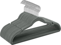 SONGMICS Velvet Hangers, Pack 30 Coat Hangers for Clothes, Non - Slip, with Shoulder Notches, Trouser Bar, 360° Swivel Hook, Space - Saving, 0.6 cm Thick, 43 cm Long, Grey CRF029V03 - Velvet Hangers - British D'sire