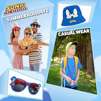 Sonic Bucket Hat & Sunglasses Set – Kids Blue, UV Protection - Kids Accessories - British D'sire