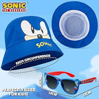 Sonic Bucket Hat & Sunglasses Set – Kids Blue, UV Protection - Kids Accessories - British D'sire