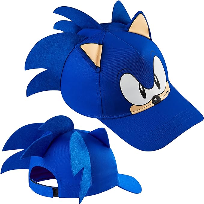 Sonic The Hedgehog 3D Baseball Cap for Boys Summer Holiday Accessories Blue One Size Adjustable Strap Boys Hat Lightweight Breathable Sun Hat Gamer Gifts for Boys - British D'sire Main image