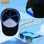 Sonic The Hedgehog Baseball Cap and Kids Sunglasses Summer Holiday Accessories Set Adjustable Strap Boys Cap 100% UV Protection Kids Sunglasses Sonic Gifts for Boys - Kids Accessories - British D'sire