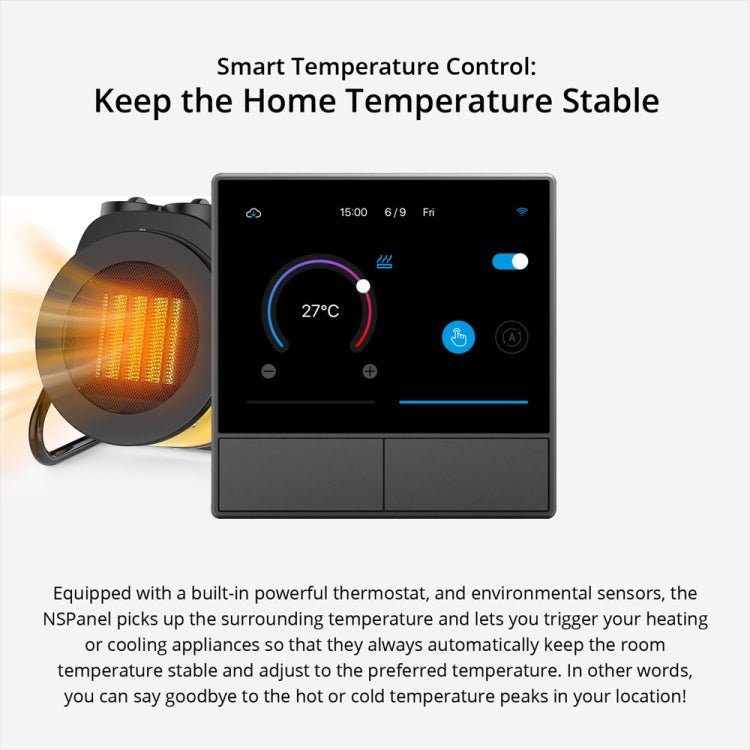 Sonoff NSPanel WiFi Smart Scene Switch Thermostat Temperature All - in - One Control Touch Screen, EU Plug(Black) - British D'sire
