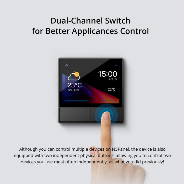 Sonoff NSPanel WiFi Smart Scene Switch Thermostat Temperature All - in - One Control Touch Screen, EU Plug(Black) - British D'sire
