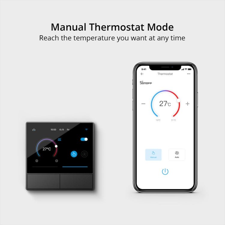Sonoff NSPanel WiFi Smart Scene Switch Thermostat Temperature All - in - One Control Touch Screen, EU Plug(Black) - British D'sire