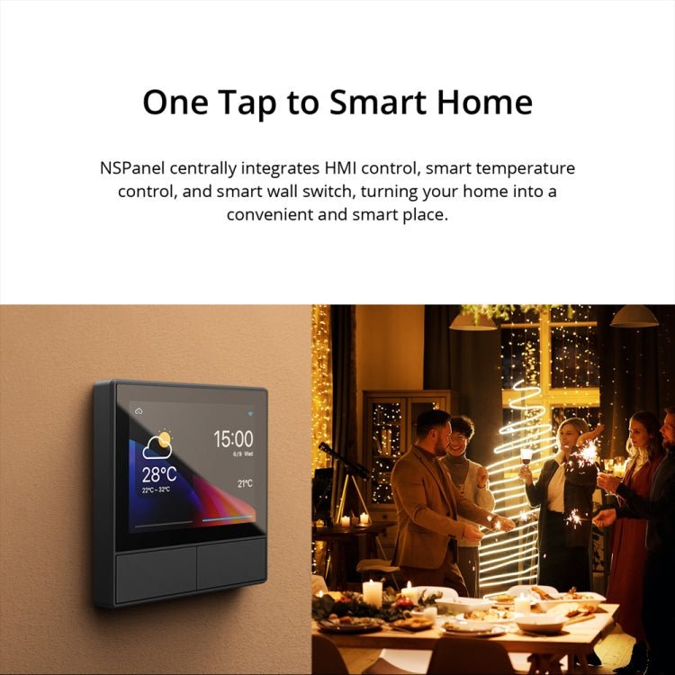 Sonoff NSPanel WiFi Smart Scene Switch Thermostat Temperature All - in - One Control Touch Screen, EU Plug(Black) - British D'sire