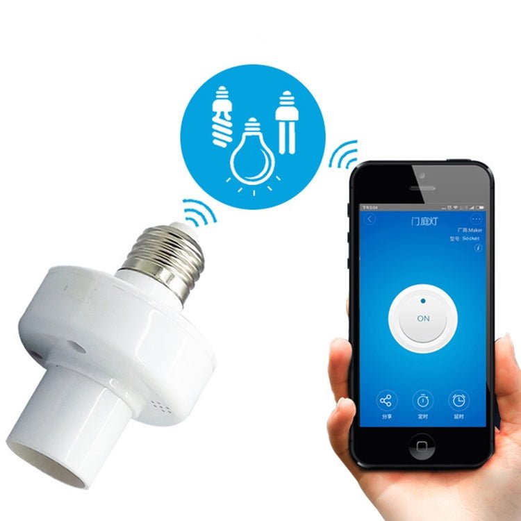 Sonoff Slampher RF eWelink Phone APP WiFi 2.4GHz E27 Smart Light Lamp Bulb Holder with Alexa Echo Voice Control & Google Home for Smart Home, AC 90 - 250V - British D'sire Main image