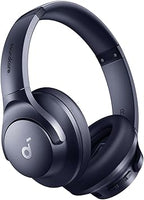 soundcore by Anker Q20i Hybrid Active Noise Cancelling Foldable Headphones, Wireless Over - Ear Bluetooth, 40H Long ANC Playtime, Hi - Res Audio, Big Bass, Customize via an App, Transparency Mode - Foldable Headphones - British D'sire