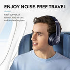 soundcore by Anker Q20i Hybrid Active Noise Cancelling Foldable Headphones, Wireless Over - Ear Bluetooth, 40H Long ANC Playtime, Hi - Res Audio, Big Bass, Customize via an App, Transparency Mode - Foldable Headphones - British D'sire