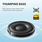 soundcore by Anker Q20i Hybrid Active Noise Cancelling Foldable Headphones, Wireless Over - Ear Bluetooth, 40H Long ANC Playtime, Hi - Res Audio, Big Bass, Customize via an App, Transparency Mode - Foldable Headphones - British D'sire