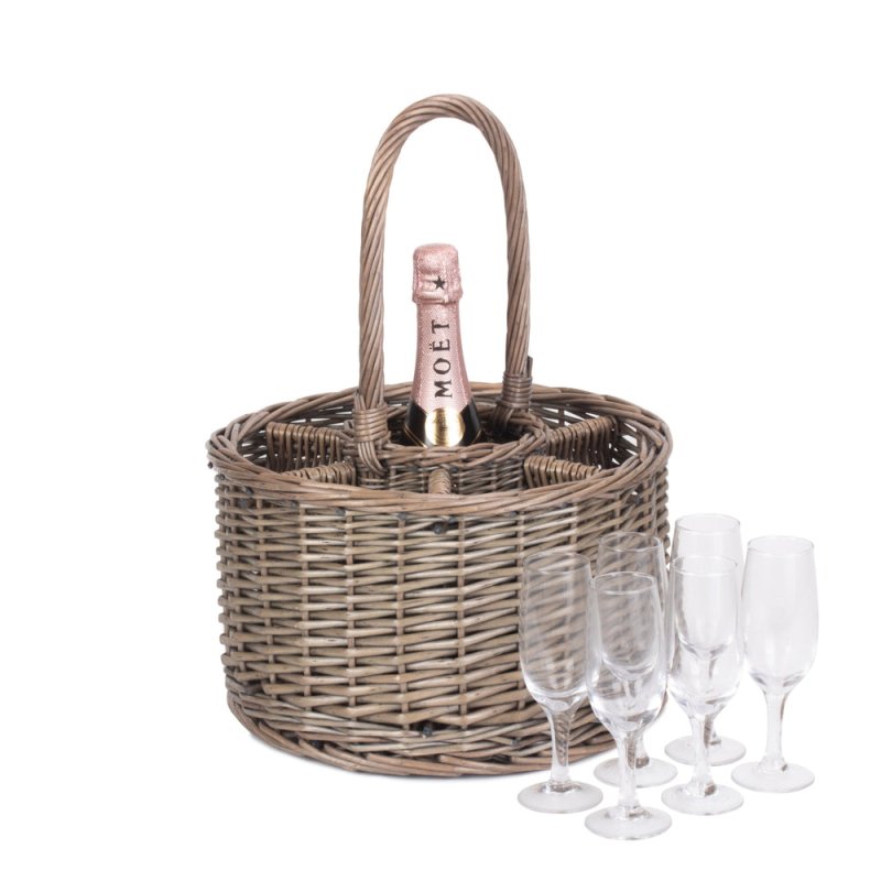 Special Event Basket Wicker Basket Wine Glasses - Drinks Baskets - British D'sire Main image