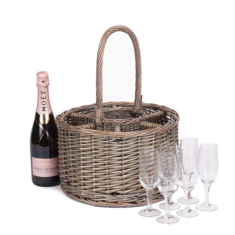 Special Event Basket Wicker Basket Wine Glasses Secondary image