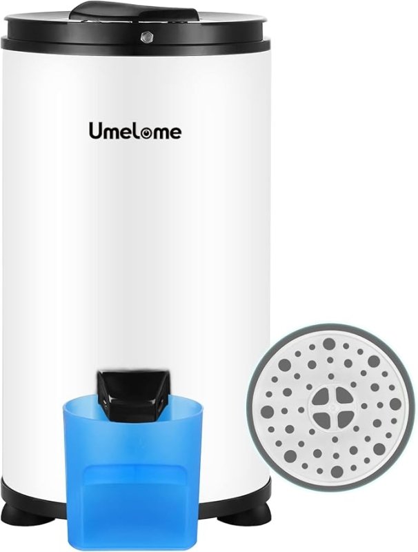 Spin Dryer 6kg by Umelome, Energy&Power Saving Spinner, Energy Efficiency Class: A+++, 2800 RPM Clothes Dryer, Gravity Drain dryer, White - British D'sire Main image