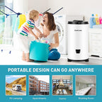 Spin Dryer 6kg by Umelome, Energy&Power Saving Spinner, Energy Efficiency Class: A+++, 2800 RPM Clothes Dryer, Gravity Drain dryer, White - British D'sire