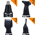 SPORTSMAN Four - in - one Rechargeable Ear Nose Trimmer Electric Shaver Beard Face Eyebrows Hair Trimmer For Men, US Plug(Black, 110V) - British D'sire