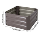 Square Metal Raised Bed Kit Raised Garden Bed Outdoor Seed Bed Planter 100 cm W x 100 cm D - Raised Garden Bed - British D'sire