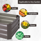 Square Metal Raised Bed Kit Raised Garden Bed Outdoor Seed Bed Planter 100 cm W x 100 cm D - Raised Garden Bed - British D'sire