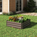 Square Metal Raised Bed Kit Raised Garden Bed Outdoor Seed Bed Planter 100 cm W x 100 cm D - Raised Garden Bed - British D'sire
