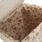 Square White Wash Wicker Laundry Basket Rose Lining - Laundry Baskets - British D'sire