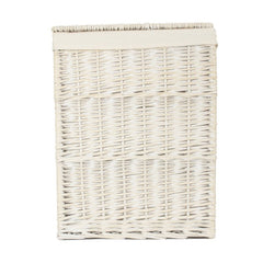 Square White Wash Wicker Laundry Basket - Laundry Baskets - British D'sire