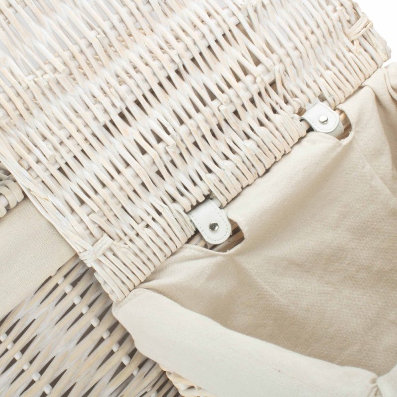 Square White Wash Wicker Laundry Basket - Laundry Baskets - British D'sire