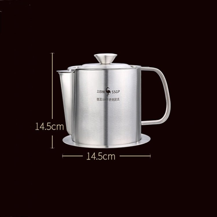 SSGP 304 Stainless Steel Filter Oil Pot Filter Residue Oil Soup Pot Drain Oil Pot Household Filter Oil Residue Oil Storage Pot - British D'sire