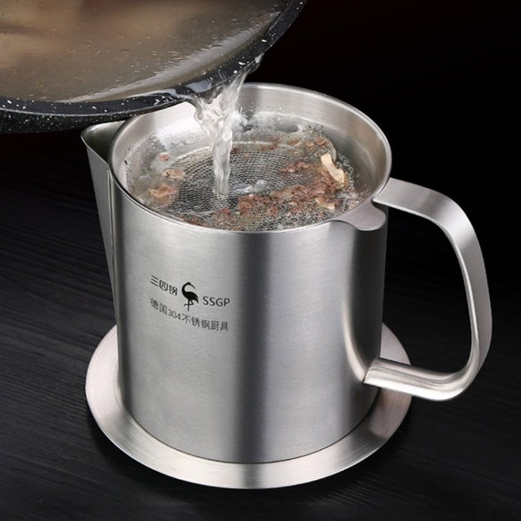 SSGP 304 Stainless Steel Filter Oil Pot Filter Residue Oil Soup Pot Drain Oil Pot Household Filter Oil Residue Oil Storage Pot - British D'sire