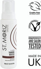 St Moriz Original Extra Large Instant Tanning Mousse in Dark | Fast Drying Vegan Fake Tan | With Wash Off Guide Colour | For Streak Free Bronzed Glow | Dermatologically Tested & Cruelty Free | 300ml - British D'sire