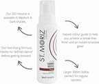 St Moriz Original Extra Large Instant Tanning Mousse in Medium | Fast Drying Vegan Fake Tan | With Wash Off Guide Colour | For Streak Free Bronzed Glow | Dermatologically Tested & Cruelty Free | 300ml - British D'sire